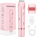 2 In 1 Hair Remover Women's Double Head Shaver Private Pubic Hair Trimmer Electric Razor Wet Dry Electric Body Hair