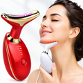 Face & Neck Massager Tool 7 In 1 | Skin Tightening Wrinkle Remover & Double Chin Reducer | Portable Rechargeable Anti-Aging Beauty Device