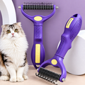 GoPets 2-in-1 Deshedding & Dematting Comb & Grooming Brush for Dogs & Cats