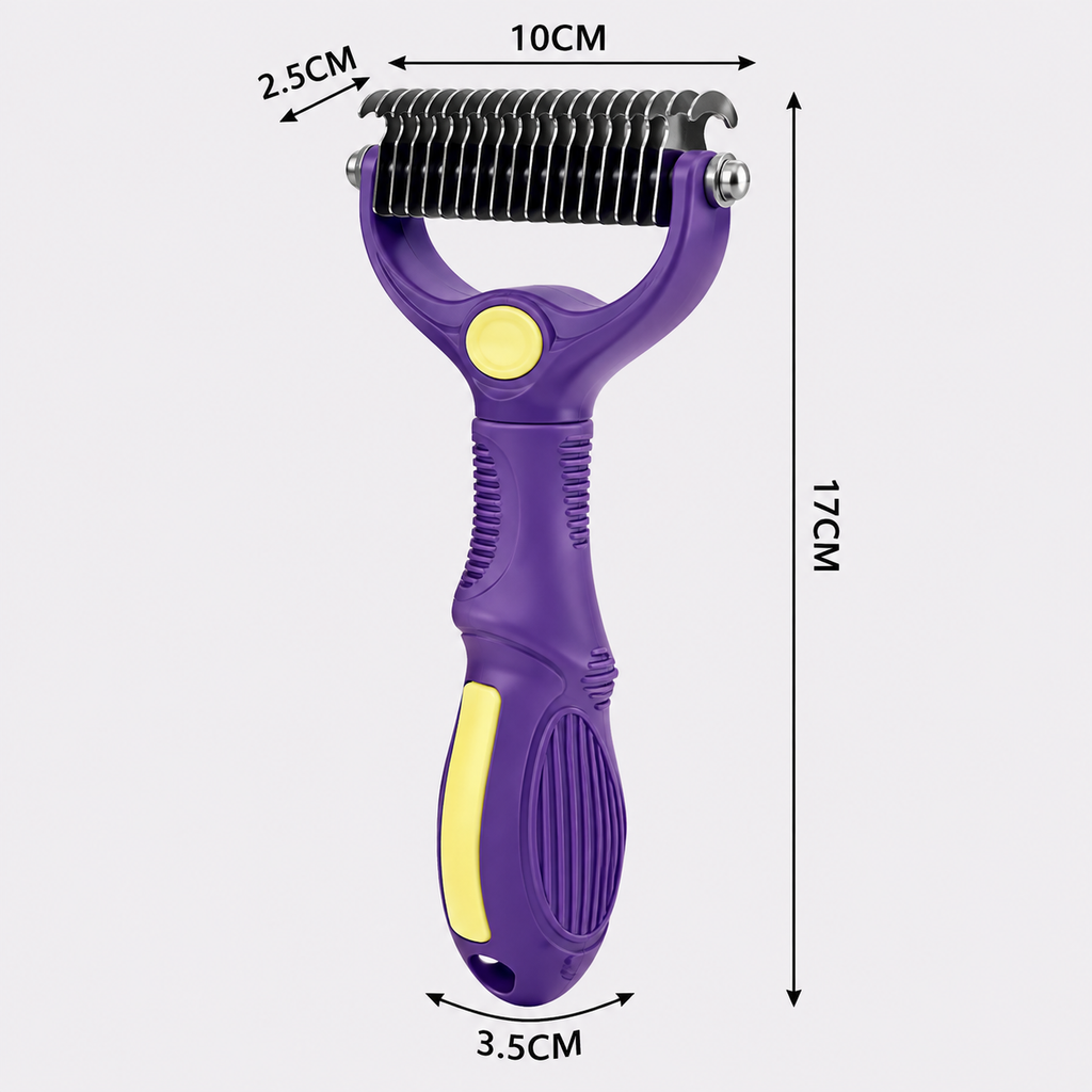 GoPets 2-in-1 Deshedding & Dematting Comb & Grooming Brush for Dogs & Cats