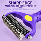 GoPets 2-in-1 Deshedding & Dematting Comb & Grooming Brush for Dogs & Cats